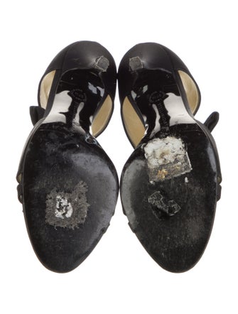 Stella McCartney Satin Bow Accents T-Strap Sandals