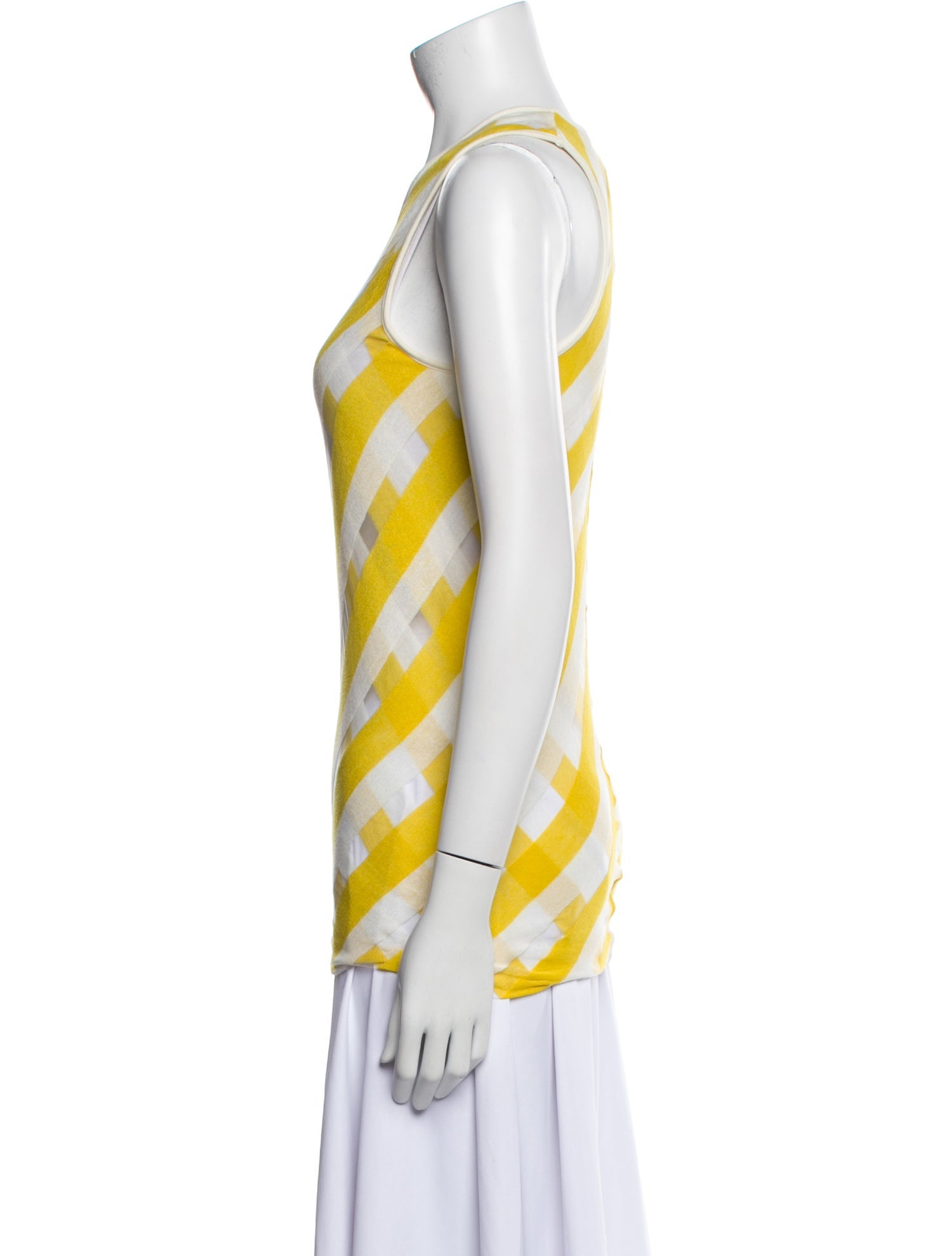 Stella McCartney Plaid Print Crew Neck Top