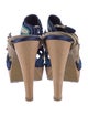 Stella McCartney Colorblock Pattern Beaded Accents T-Strap Sandals
