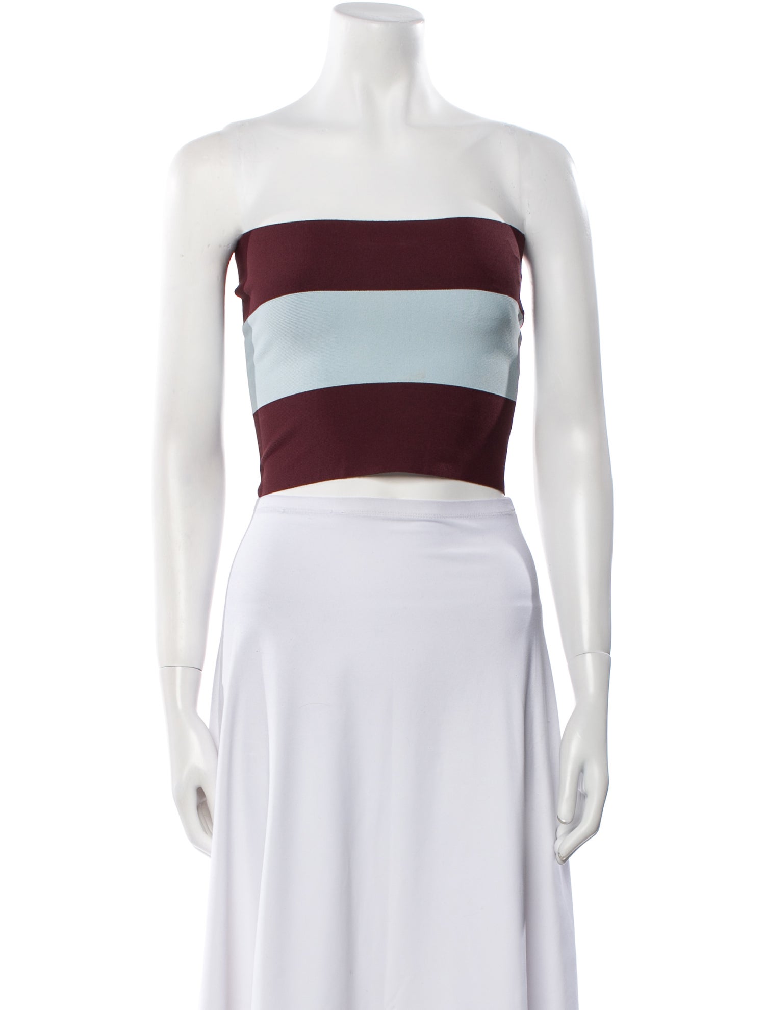 Stella McCartney Striped Strapless Crop Top