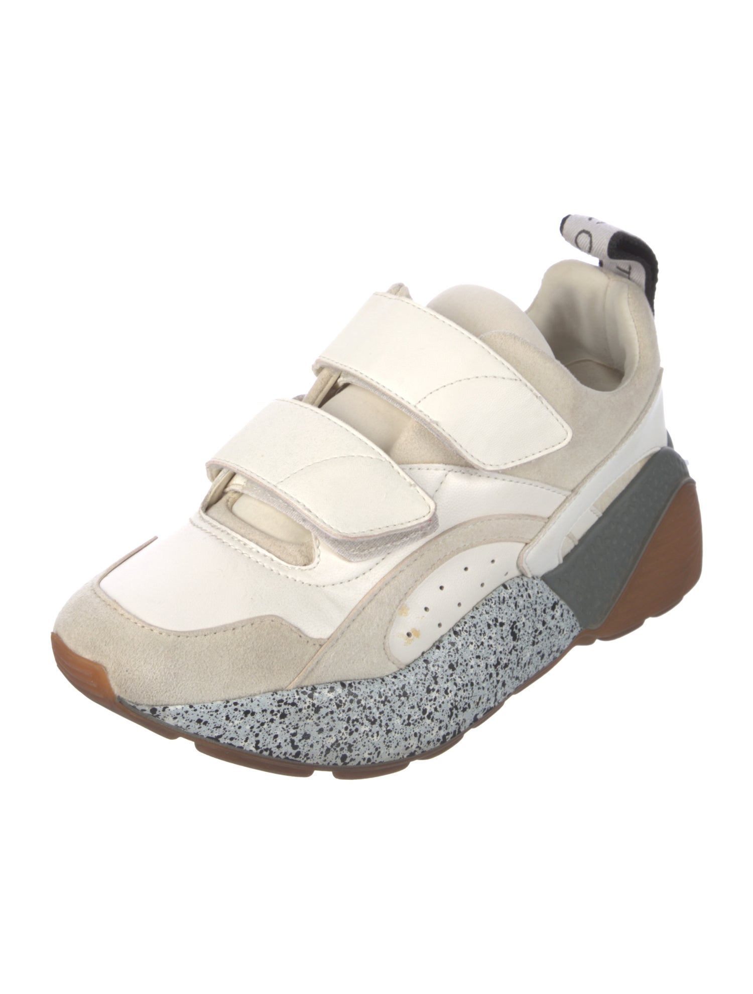 Stella McCartney Leather Colorblock Pattern Chunky Sneakers