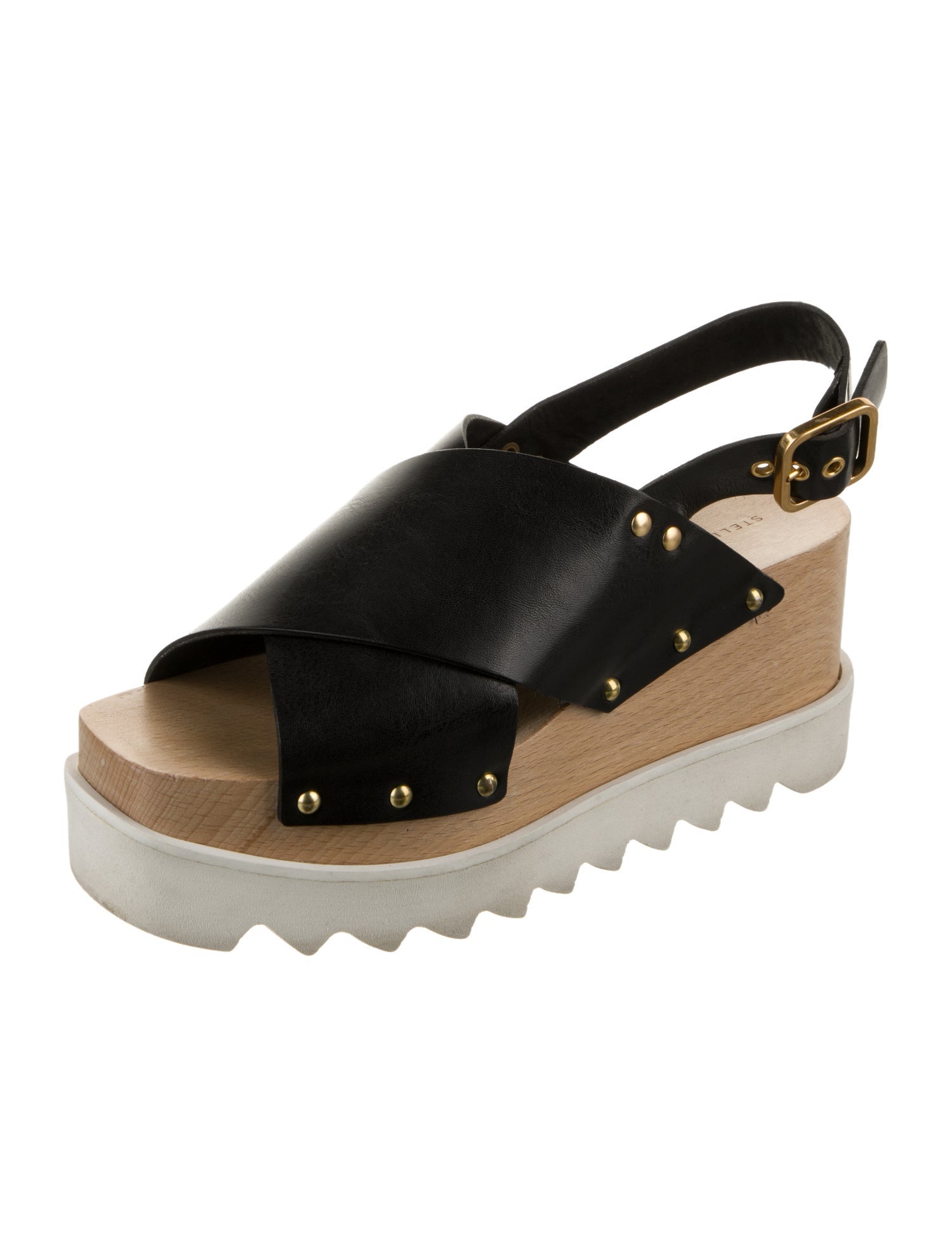 Stella McCartney Leather Studded Accents Slingback Sandals