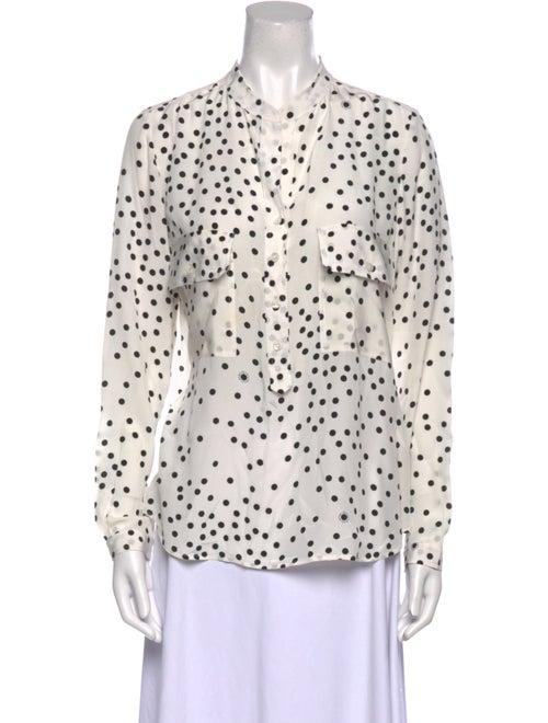 Stella McCartney Silk Polka Dot Print Button-Up Top