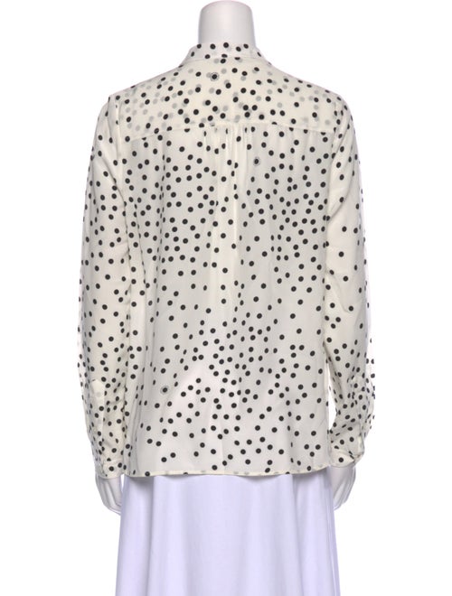 Stella McCartney Silk Polka Dot Print Button-Up Top