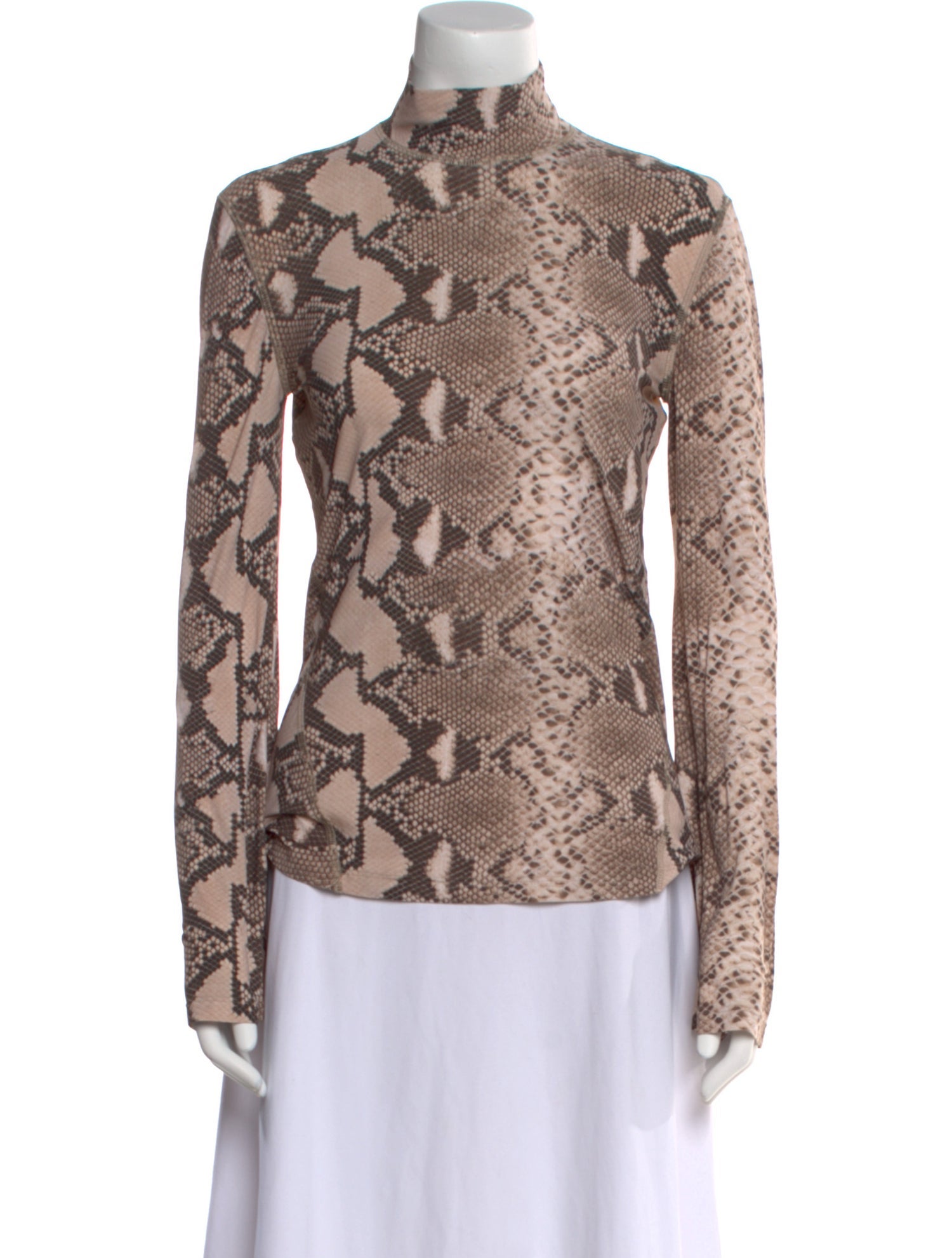 Stella McCartney Animal Print Mock Neck Blouse