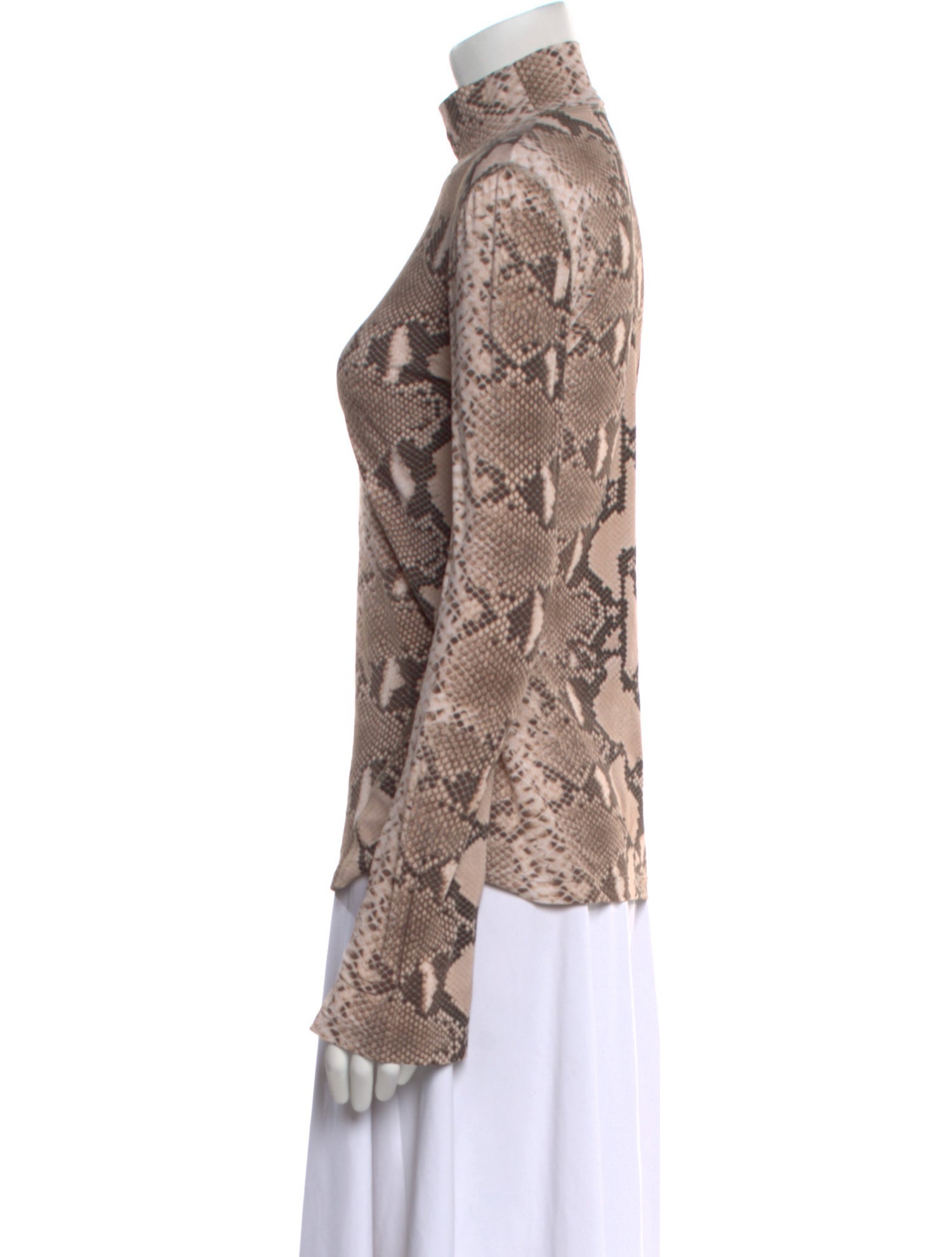 Stella McCartney Animal Print Mock Neck Blouse