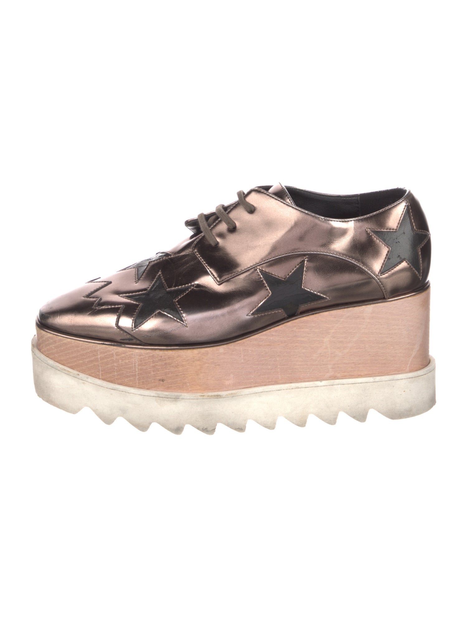 Stella McCartney Vegan Patent Leather Printed Oxfords