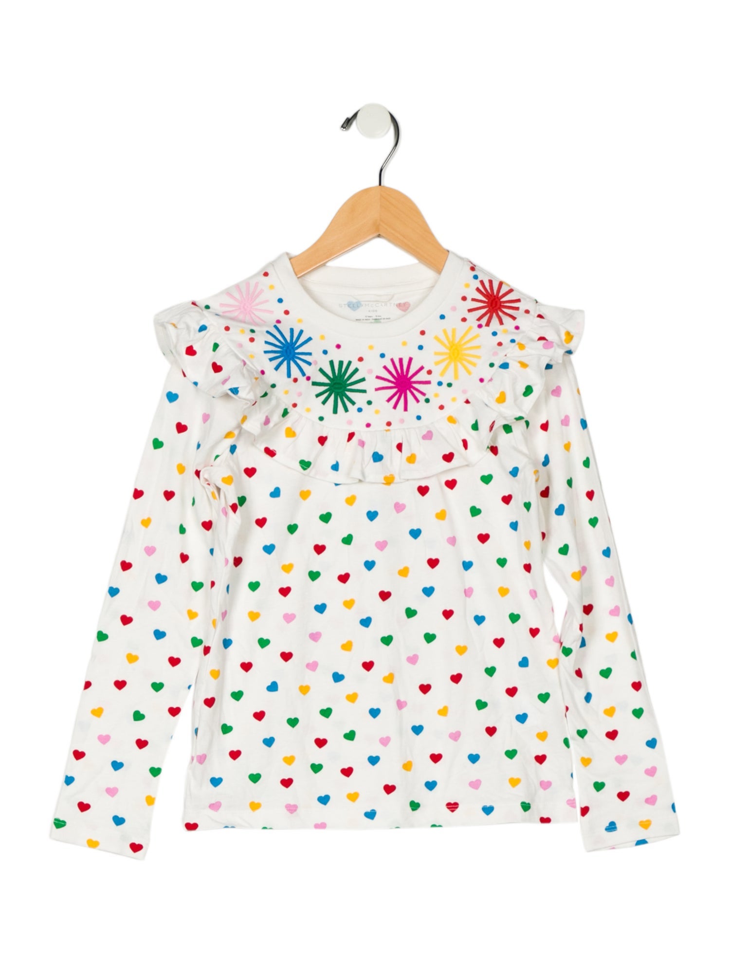 Stella McCartney Girls' Ruffle Embellished Long Sleeve Top