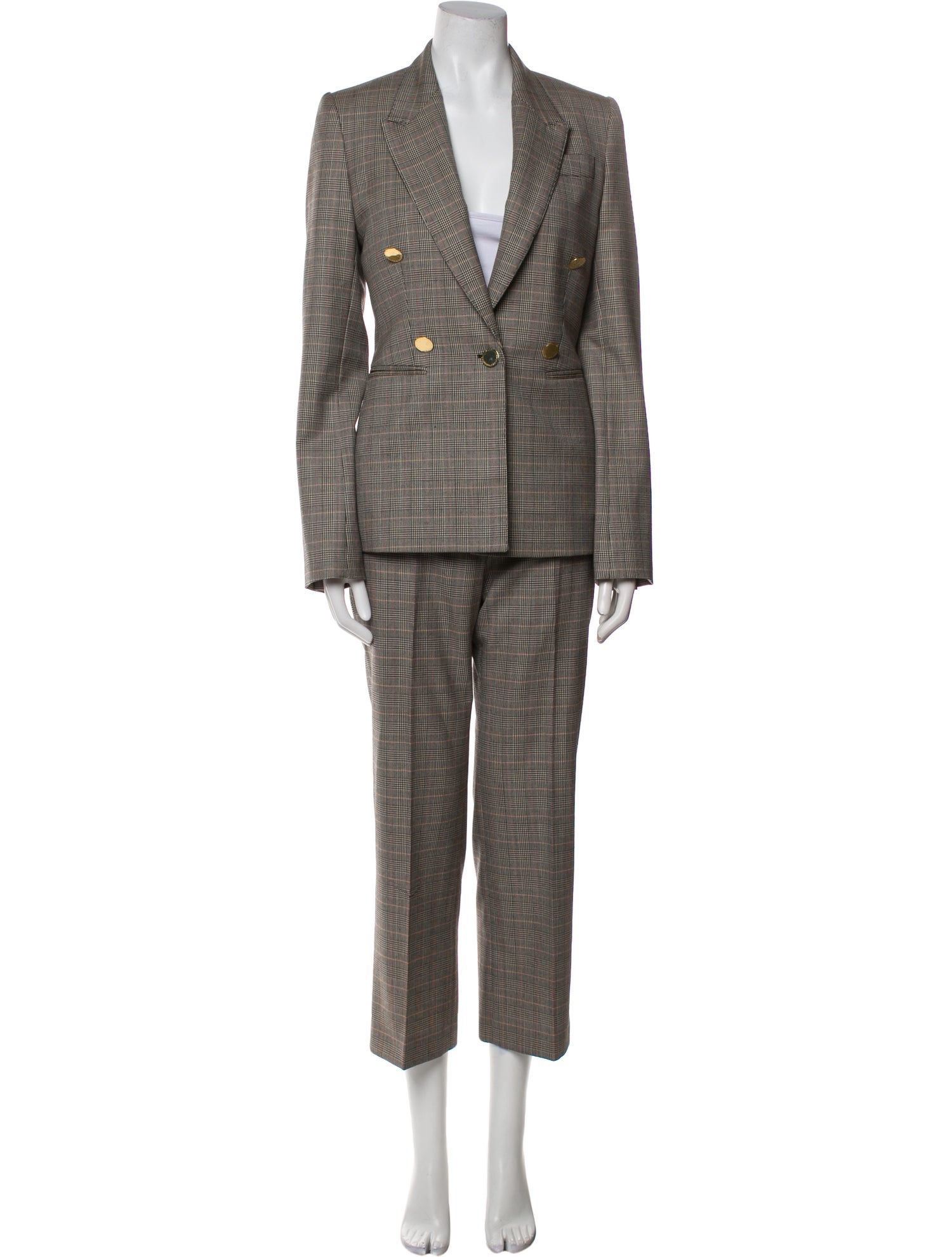 Stella McCartney Wool Plaid Print Pantsuit