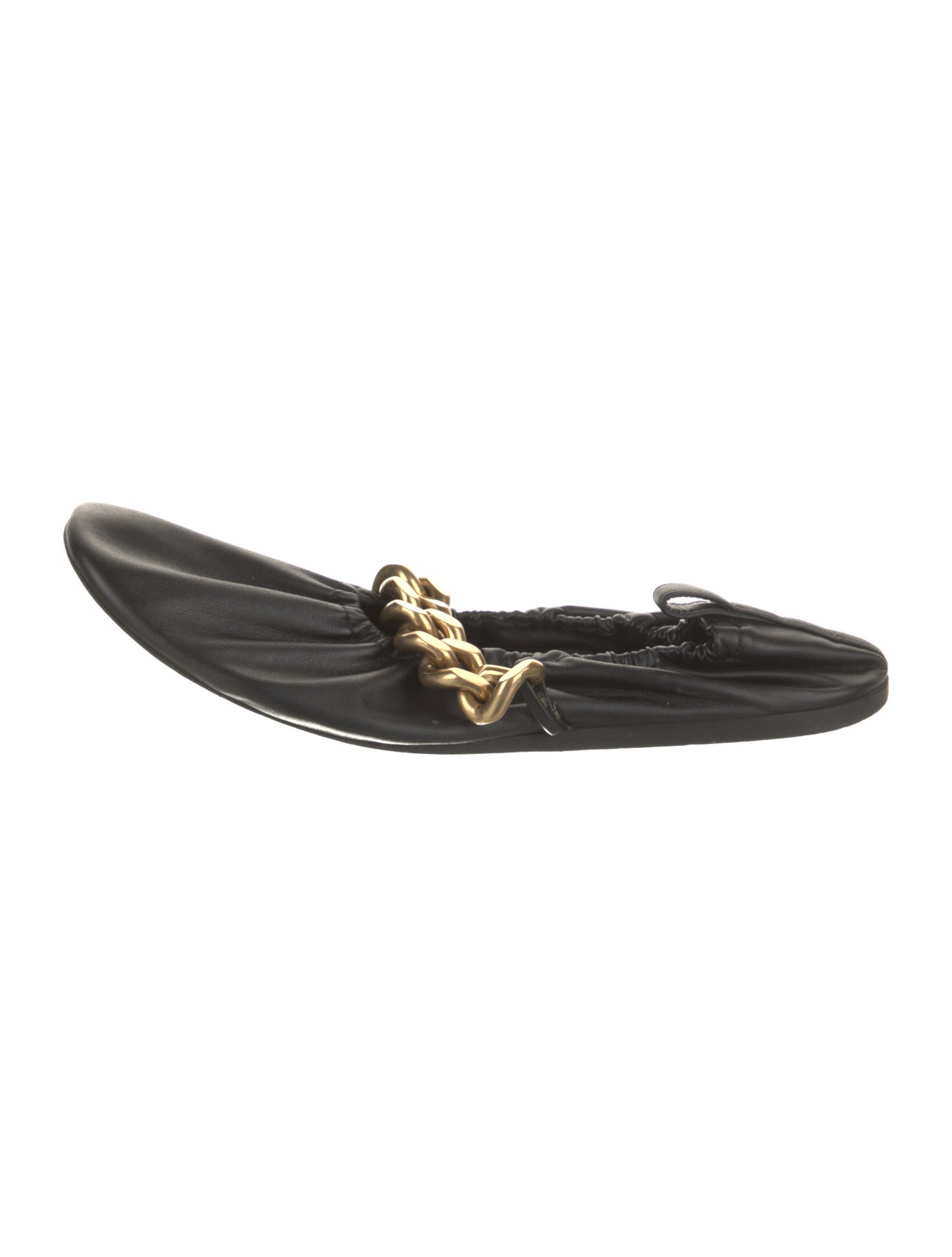 Stella McCartney Leather Chain-Link Accents Ballet Flats