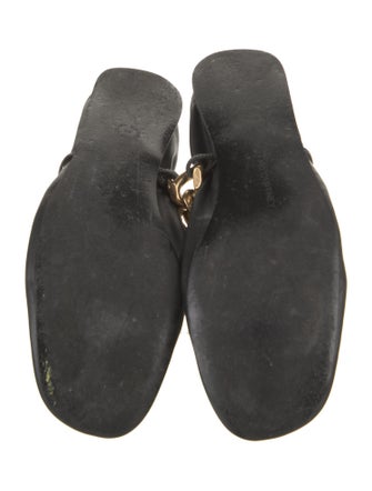Stella McCartney Leather Chain-Link Accents Ballet Flats