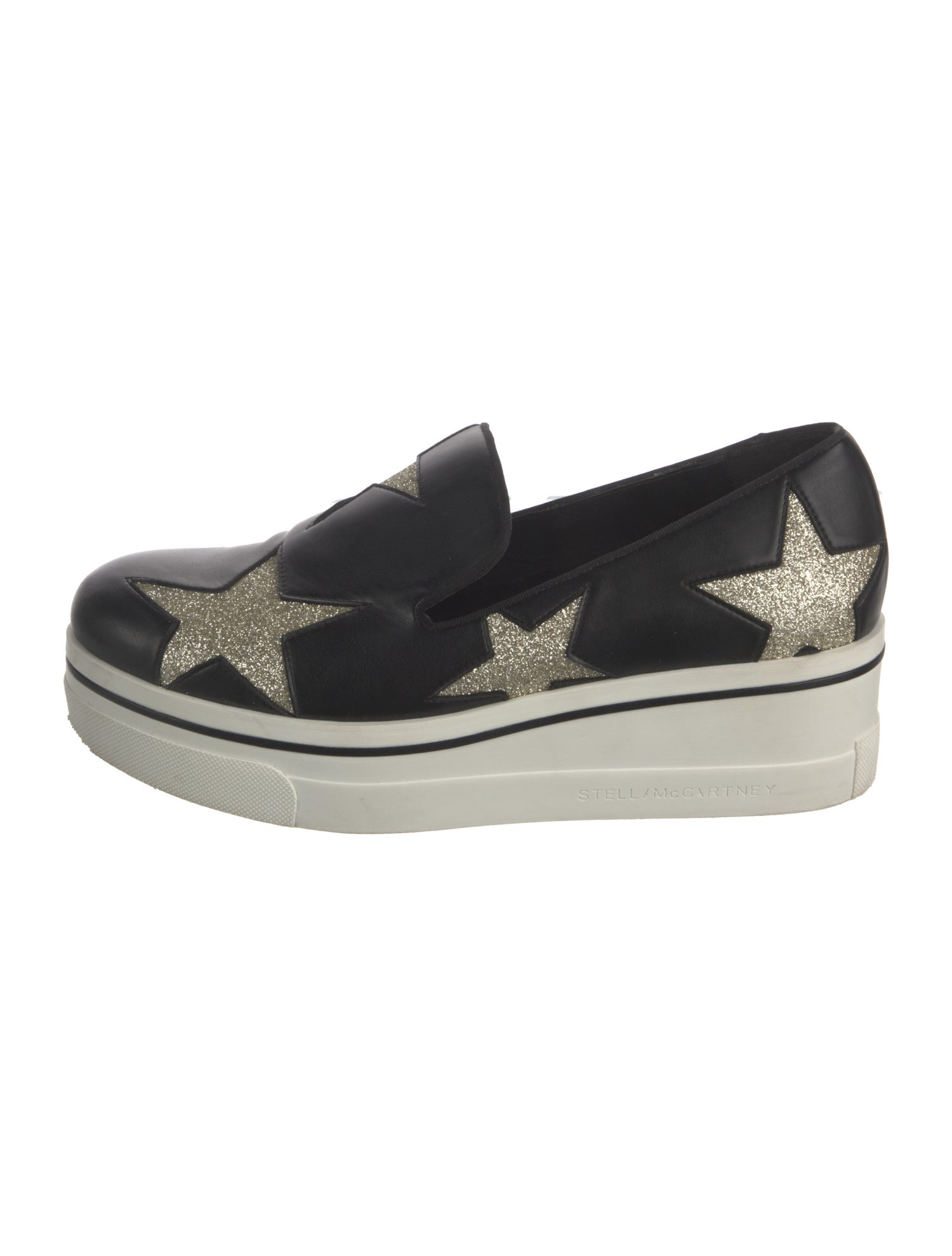 Stella McCartney Leather Printed Wedge Sneakers