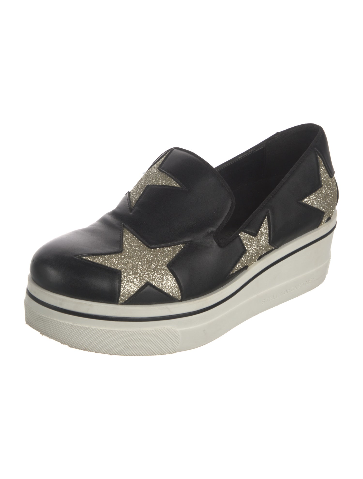 Stella McCartney Leather Printed Wedge Sneakers