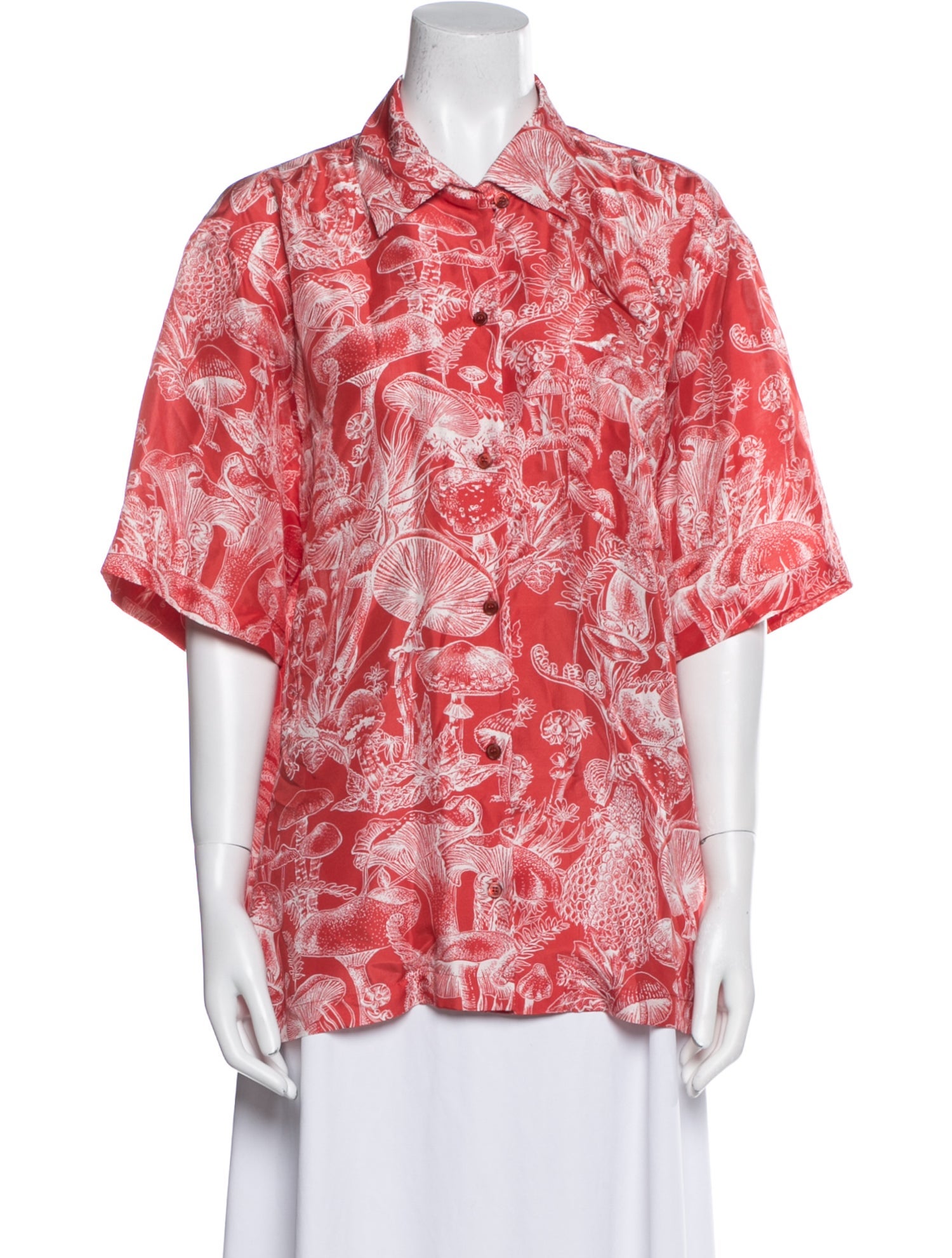 Stella McCartney Silk Paisley Print Button-Up Top