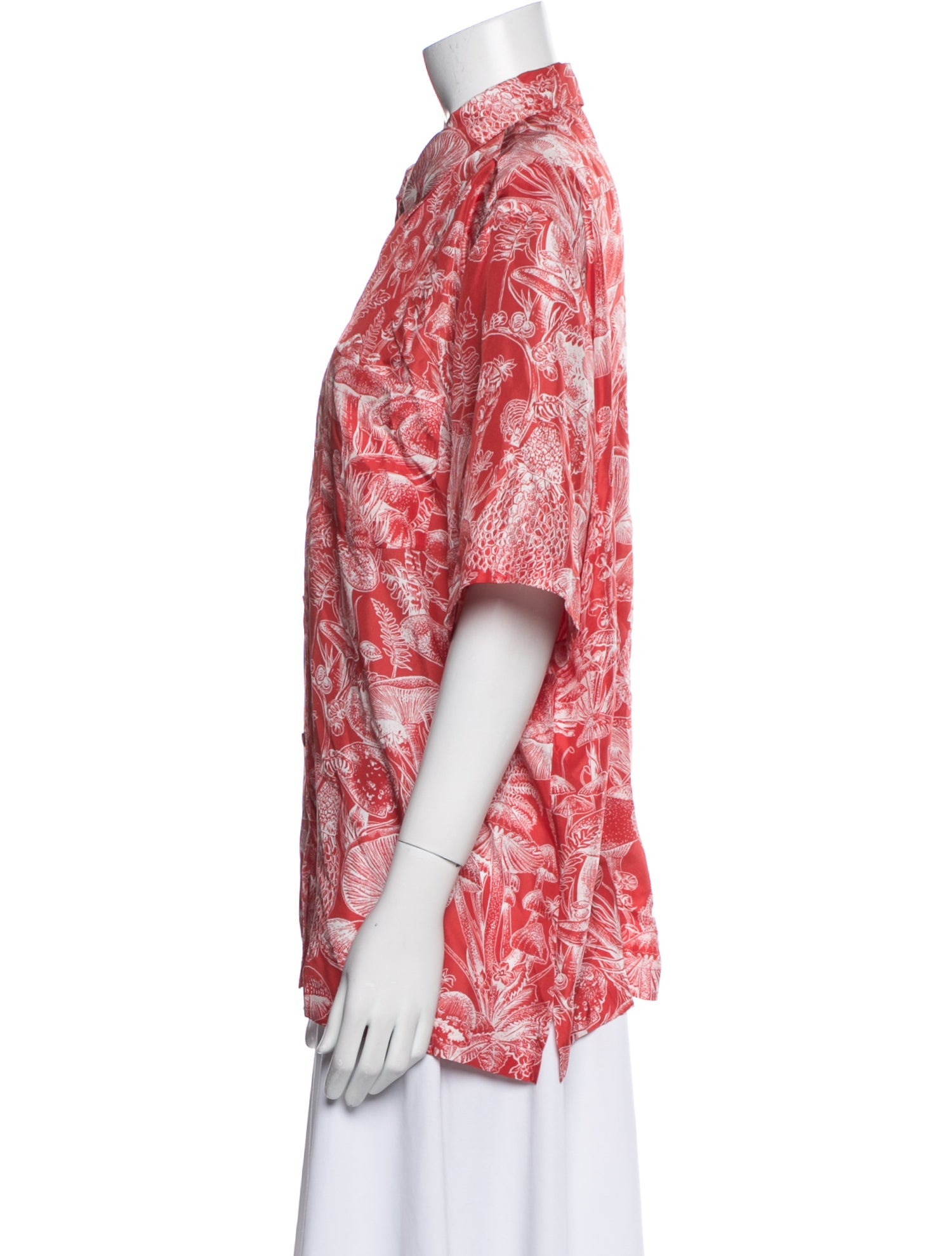 Stella McCartney Silk Paisley Print Button-Up Top