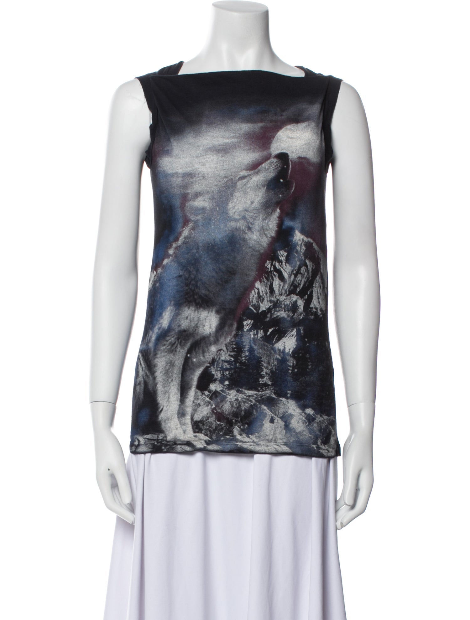 Stella McCartney Printed Bateau Neckline Top