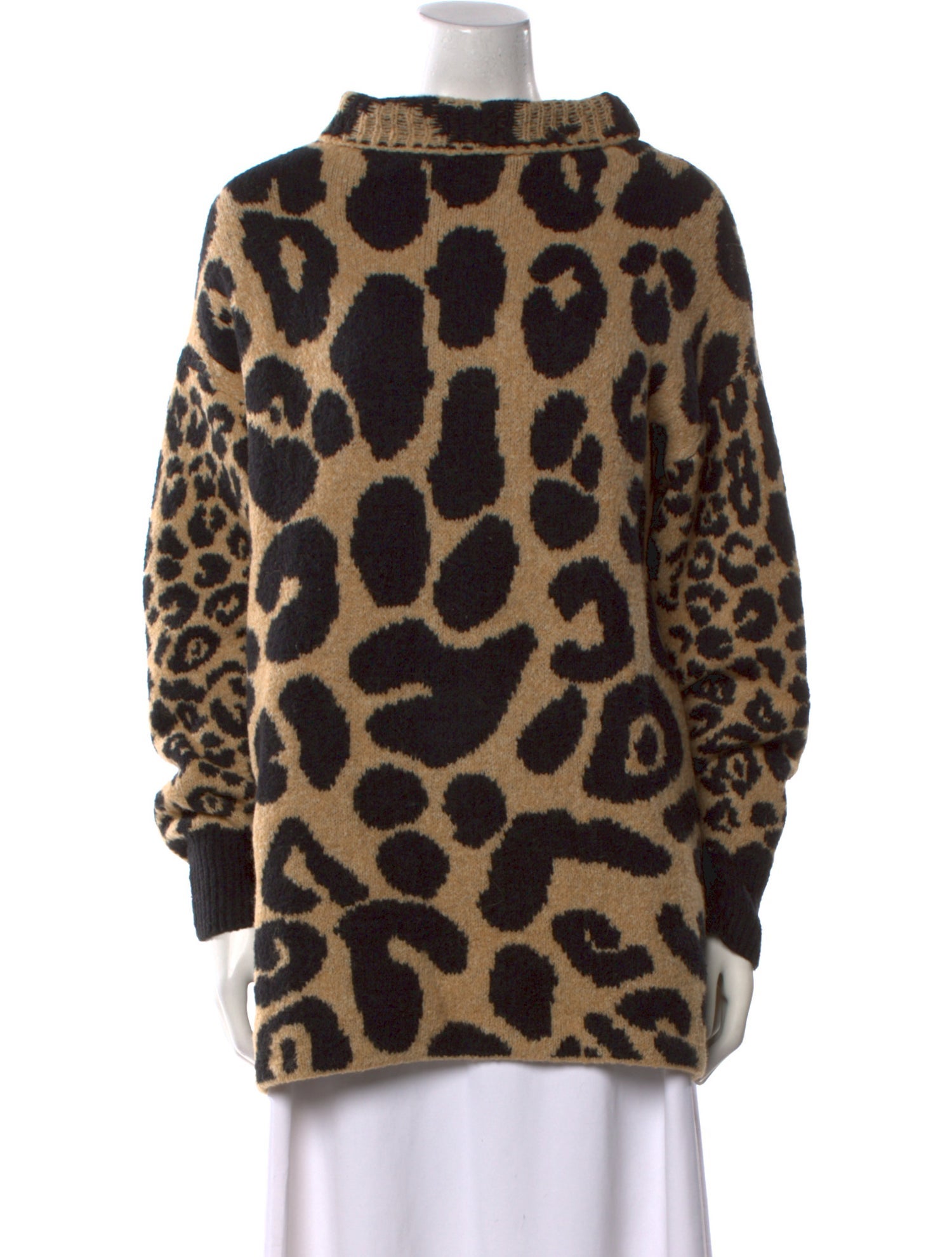 Stella McCartney Animal Print Mock Neck Sweater