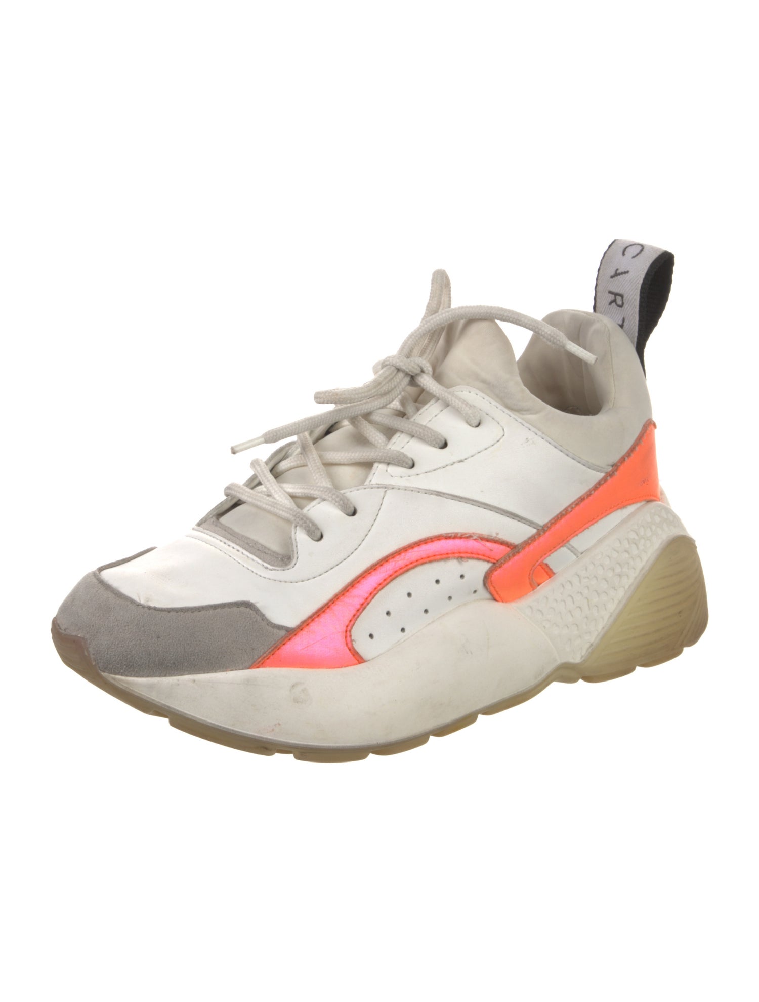 Stella McCartney Leather Colorblock Pattern Chunky Sneakers