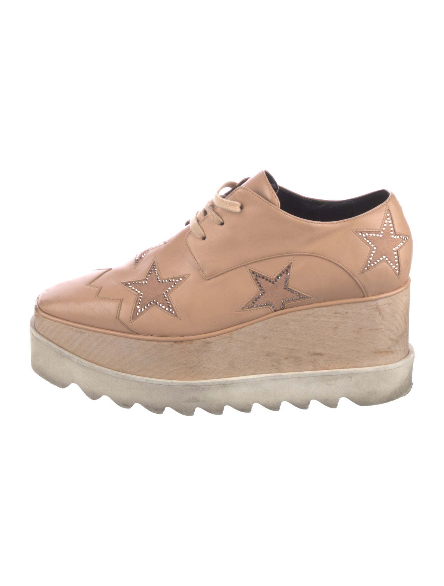 Stella McCartney Leather Crystal Embellishments Oxfords