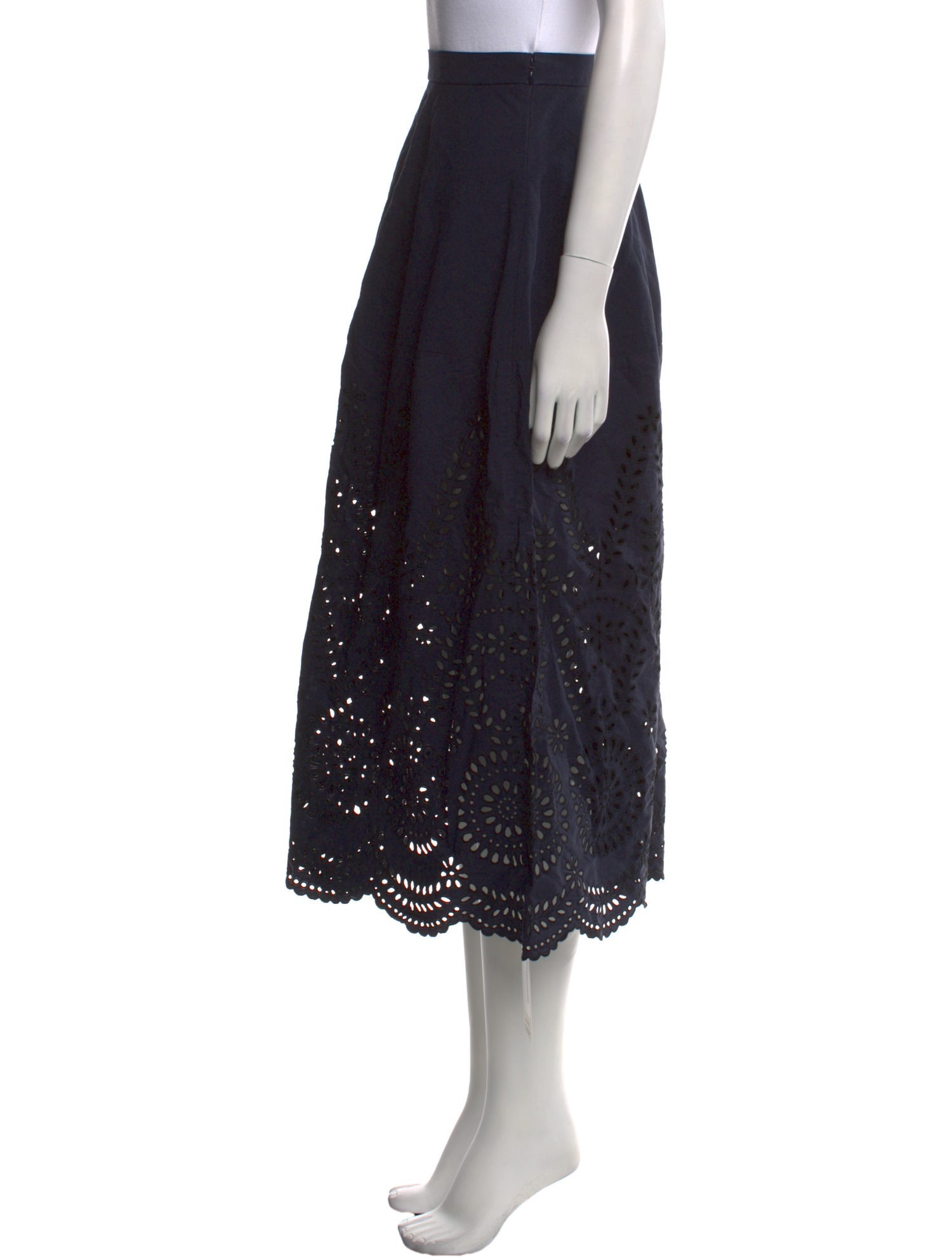 Stella McCartney Eyelet Trim Midi Length Skirt