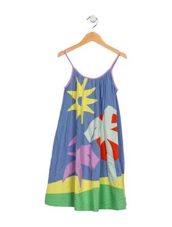 Stella McCartney Girls' Cotton Pattern Print Sleeveless Dress