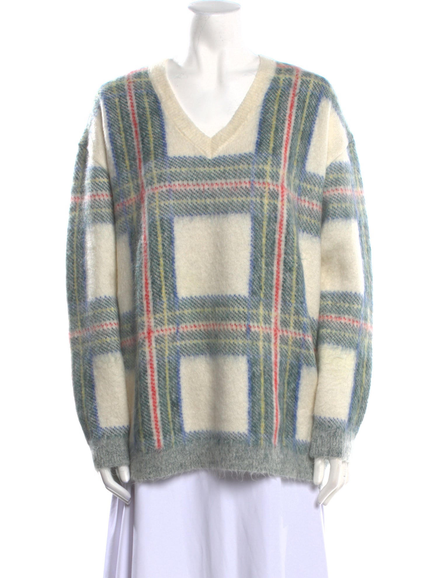 Stella McCartney Plaid Print V-Neck Sweater