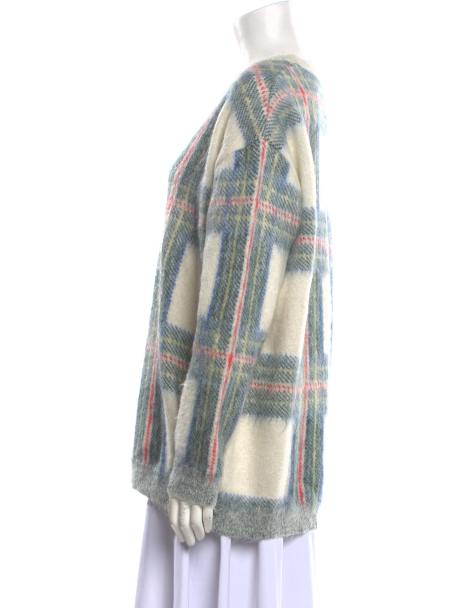 Stella McCartney Plaid Print V-Neck Sweater