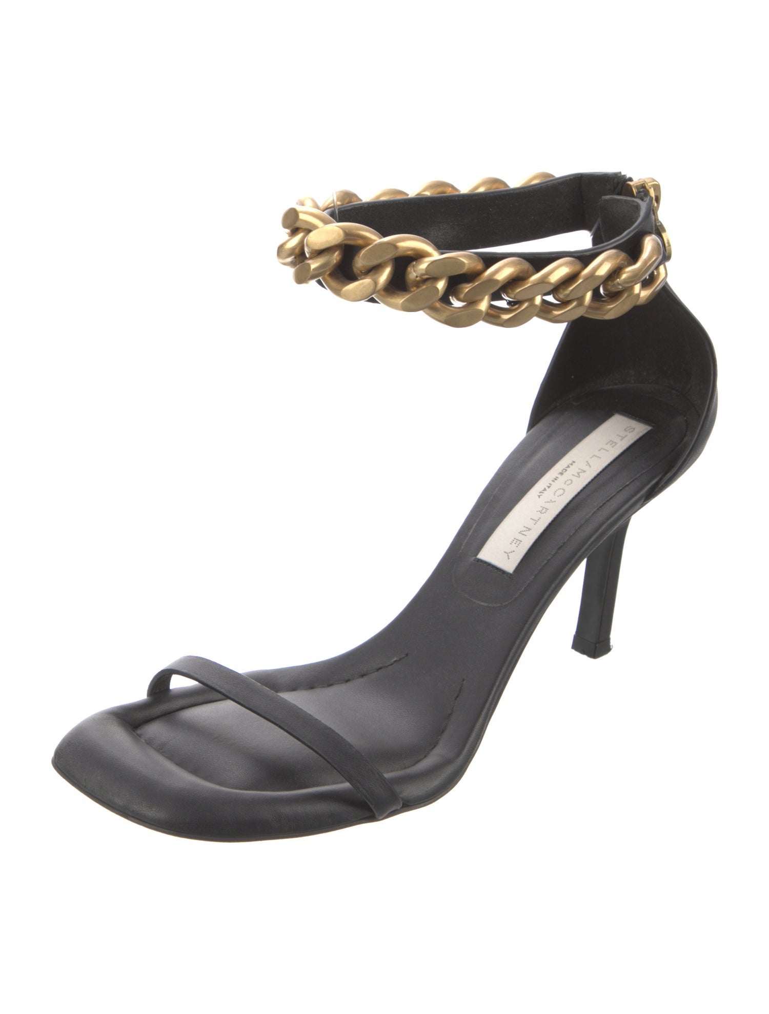 Stella McCartney Leather Chain-Link Accents Sandals
