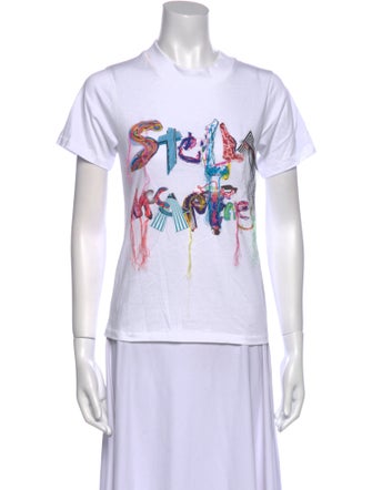 Stella McCartney Graphic Print Crew Neck T-Shirt White Tops