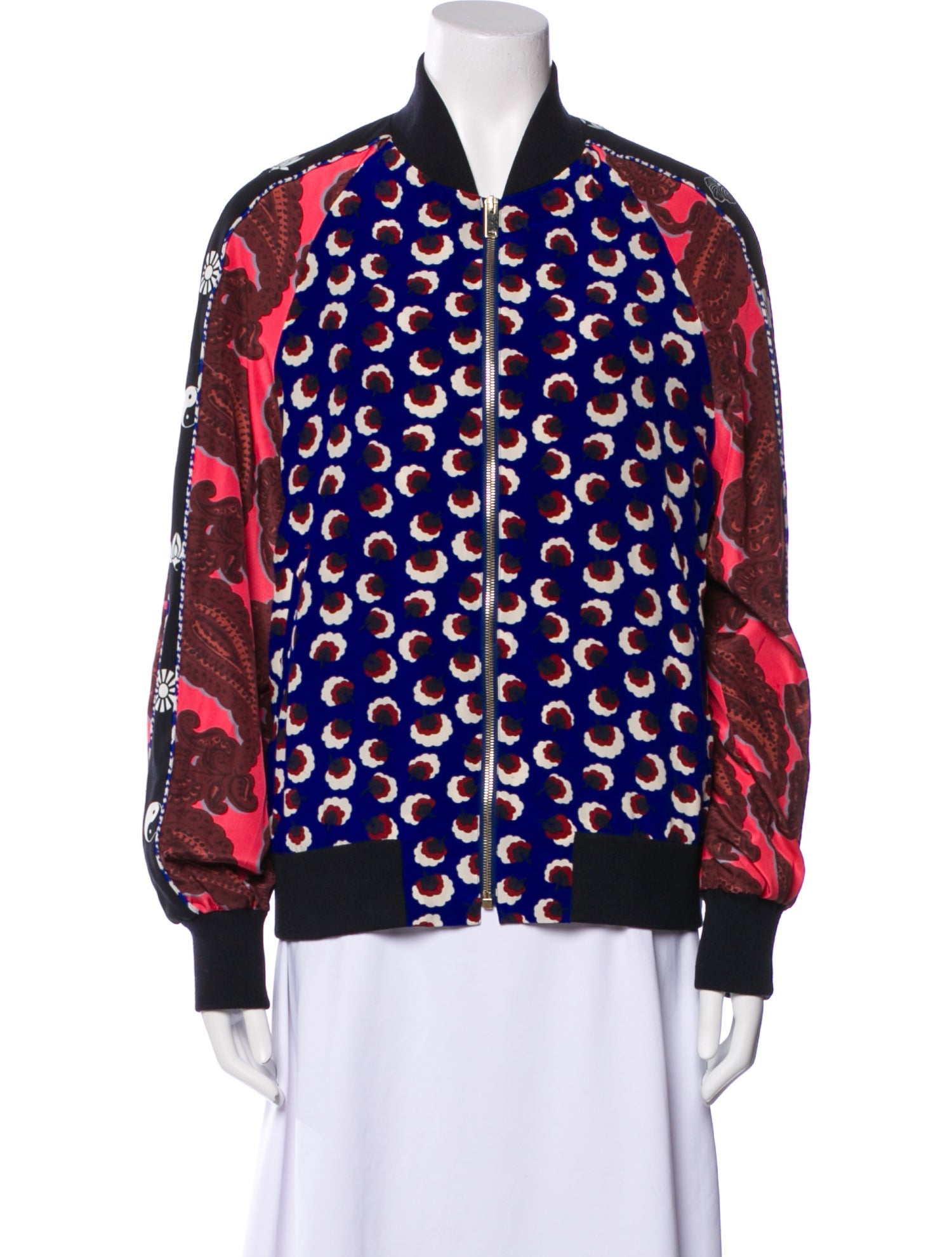 Stella McCartney Silk Floral Print Bomber Jacket