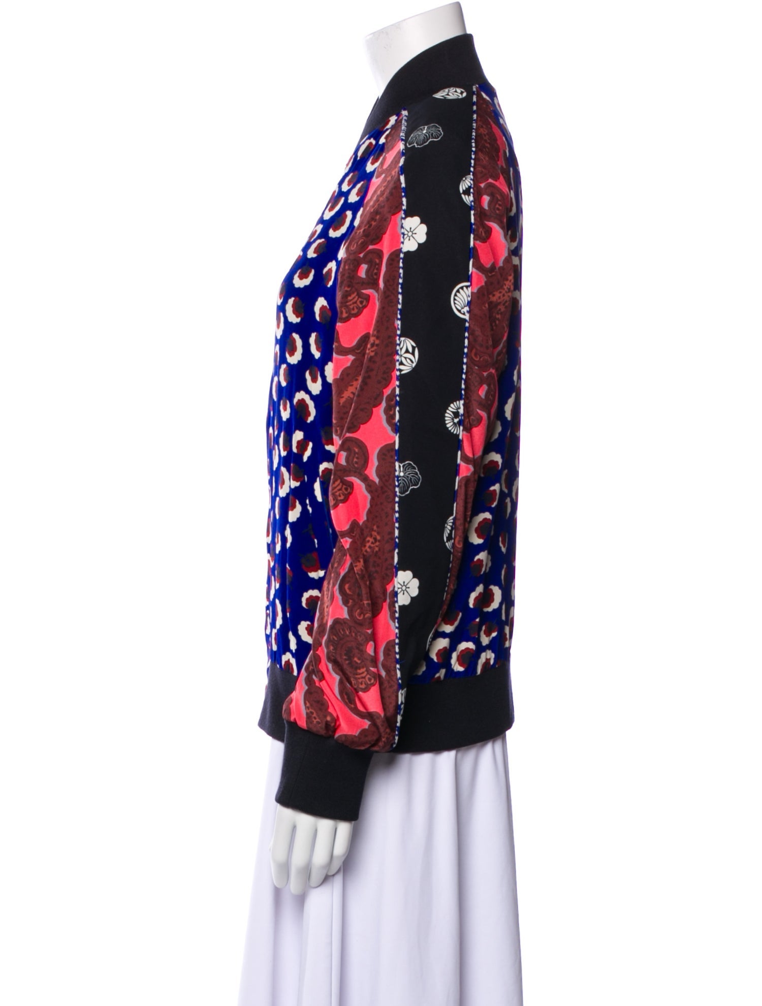 Stella McCartney Silk Floral Print Bomber Jacket