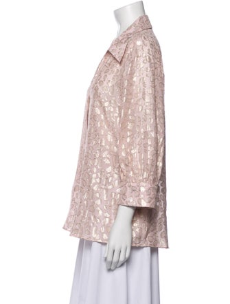 Stella McCartney Silk Lace Pattern Button-Up Top