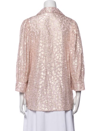 Stella McCartney Silk Lace Pattern Button-Up Top