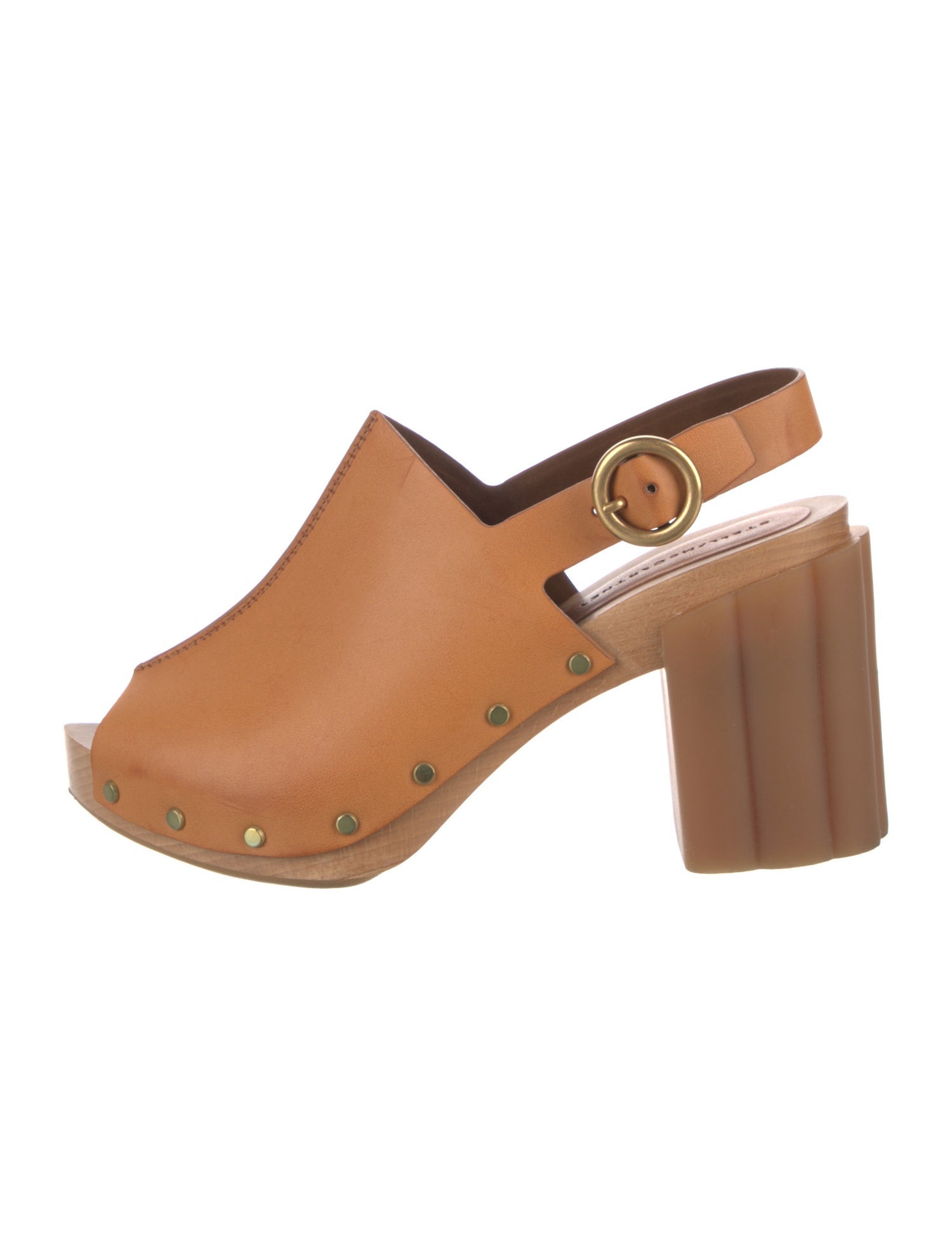 Stella McCartney Leather Studded Accents Slingback Pumps