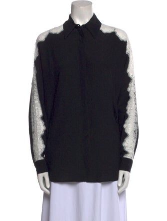 Stella McCartney Silk Long Sleeve Button-Up Top