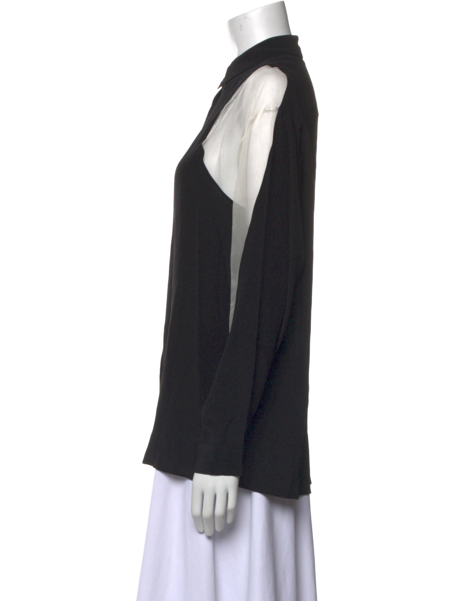 Stella McCartney Silk Colorblock Pattern Button-Up Top