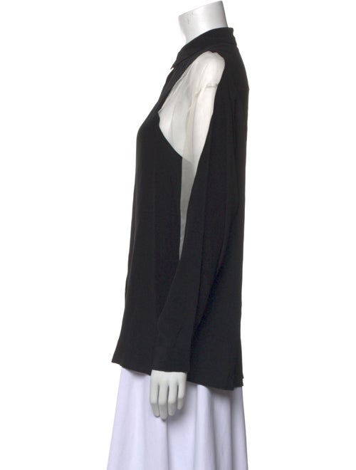 Stella McCartney Silk Colorblock Pattern Button-Up Top