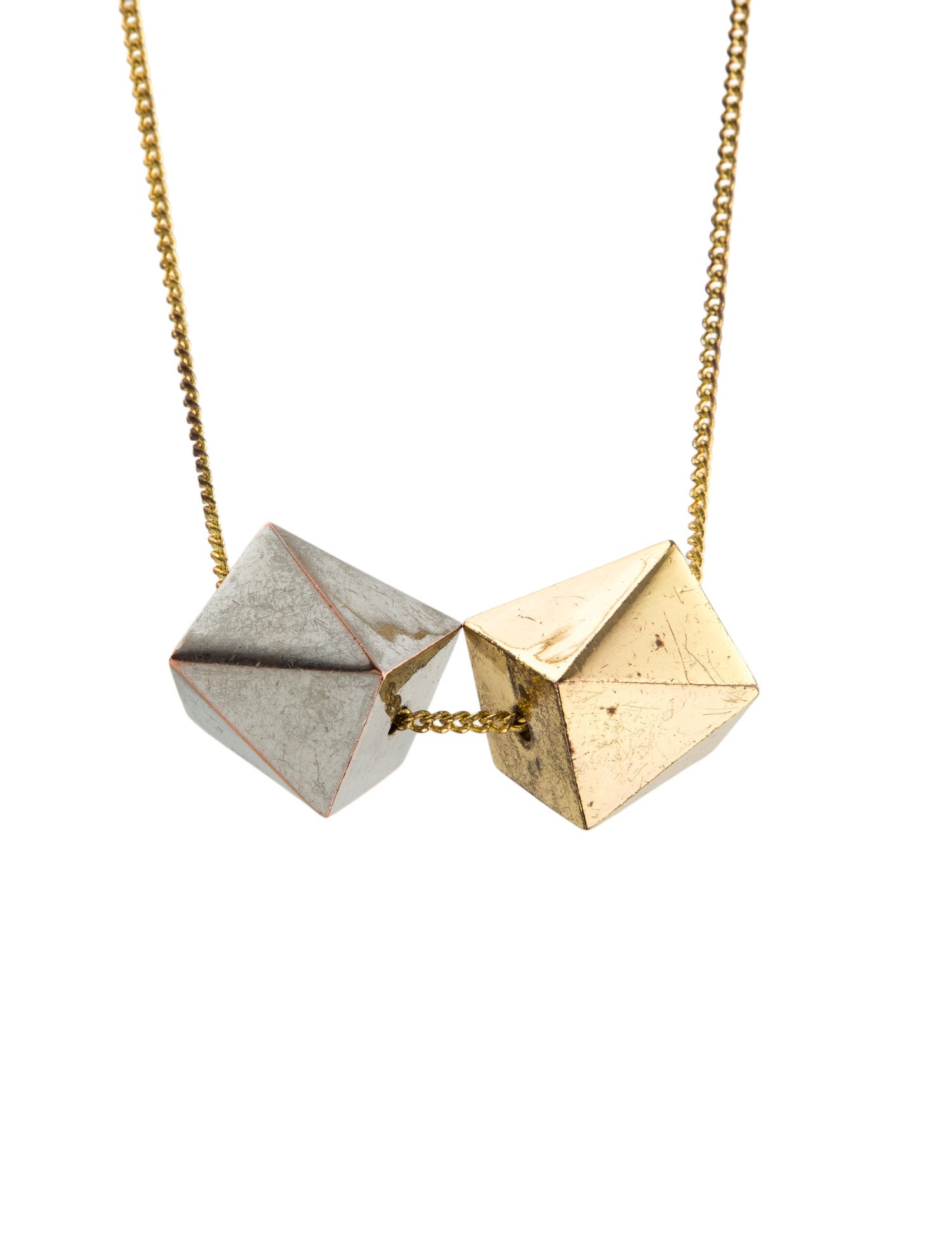 Stella McCartney Two-Tone Geometric Pendant Necklace