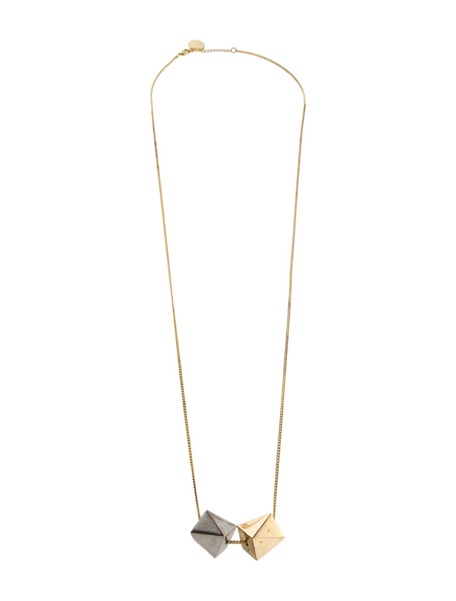 Stella McCartney Two-Tone Geometric Pendant Necklace