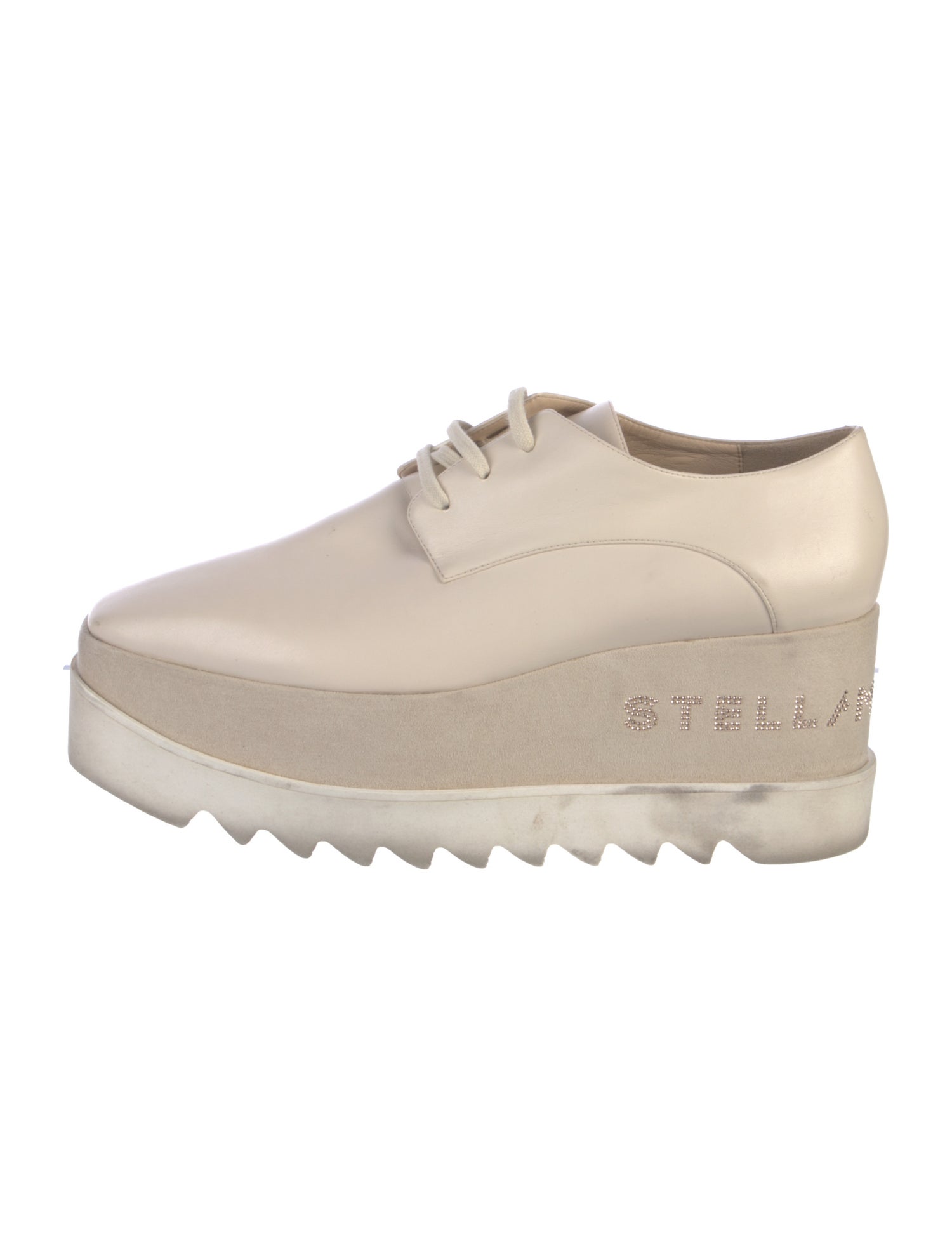Stella McCartney Leather Crystal Embellishments Wedge Sneakers