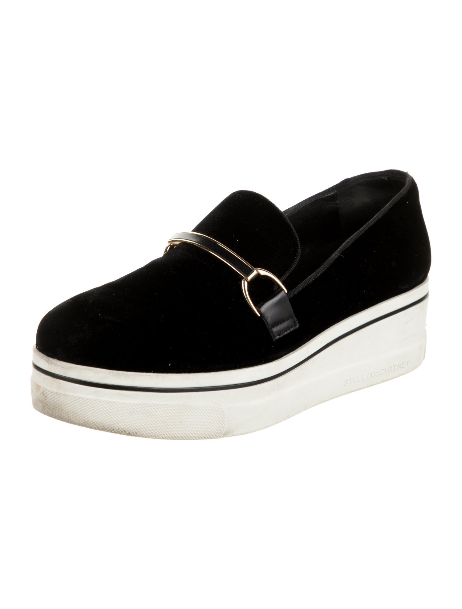 Stella McCartney Velvet Chain-Link Accents Loafers