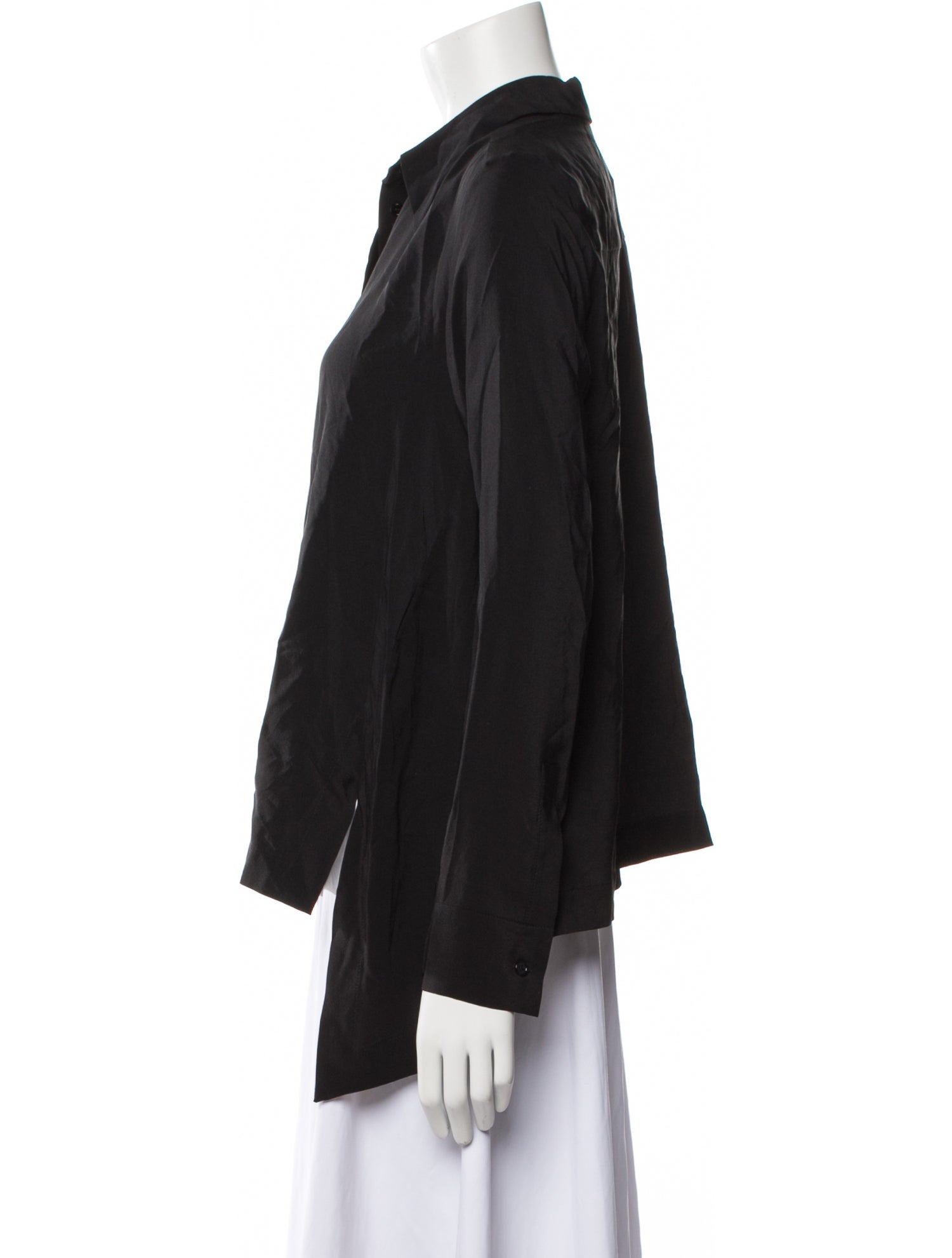 Stella McCartney Silk Long Sleeve Button-Up Top