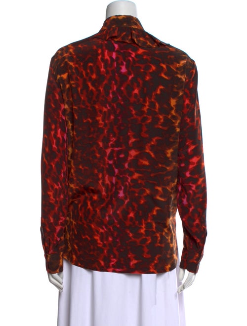 Stella McCartney Silk Animal Print Button-Up Top