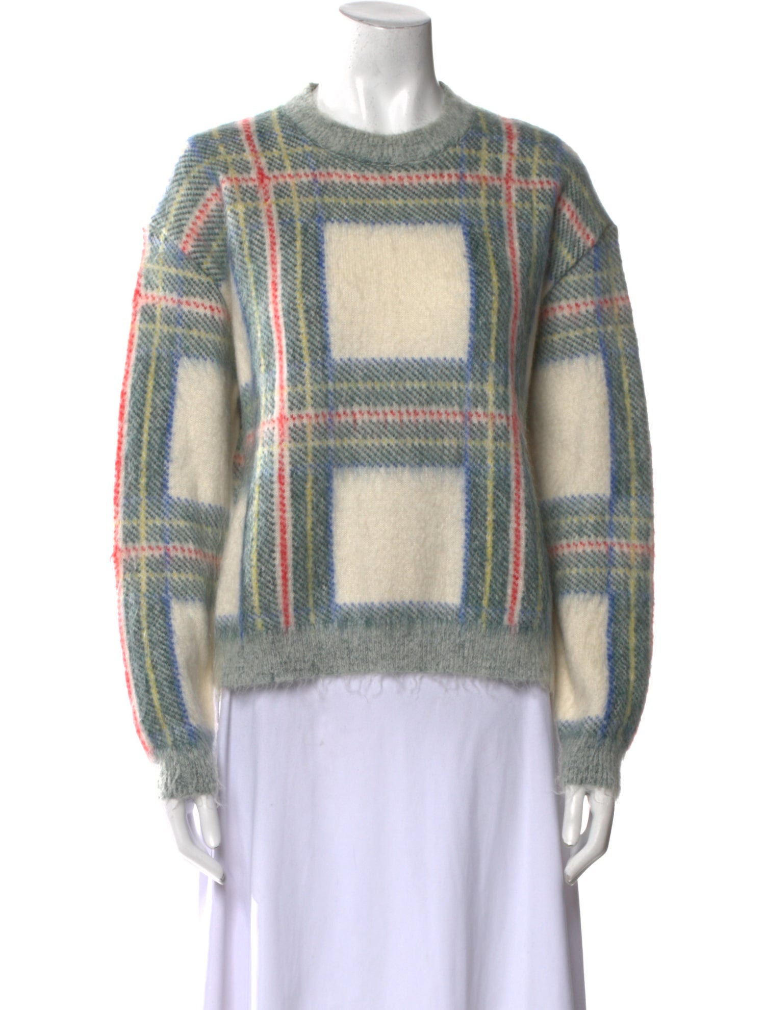 Stella McCartney Plaid Print Crew Neck Sweater