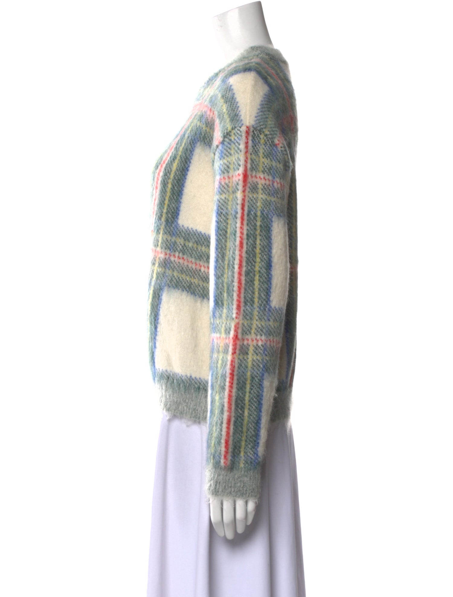 Stella McCartney Plaid Print Crew Neck Sweater