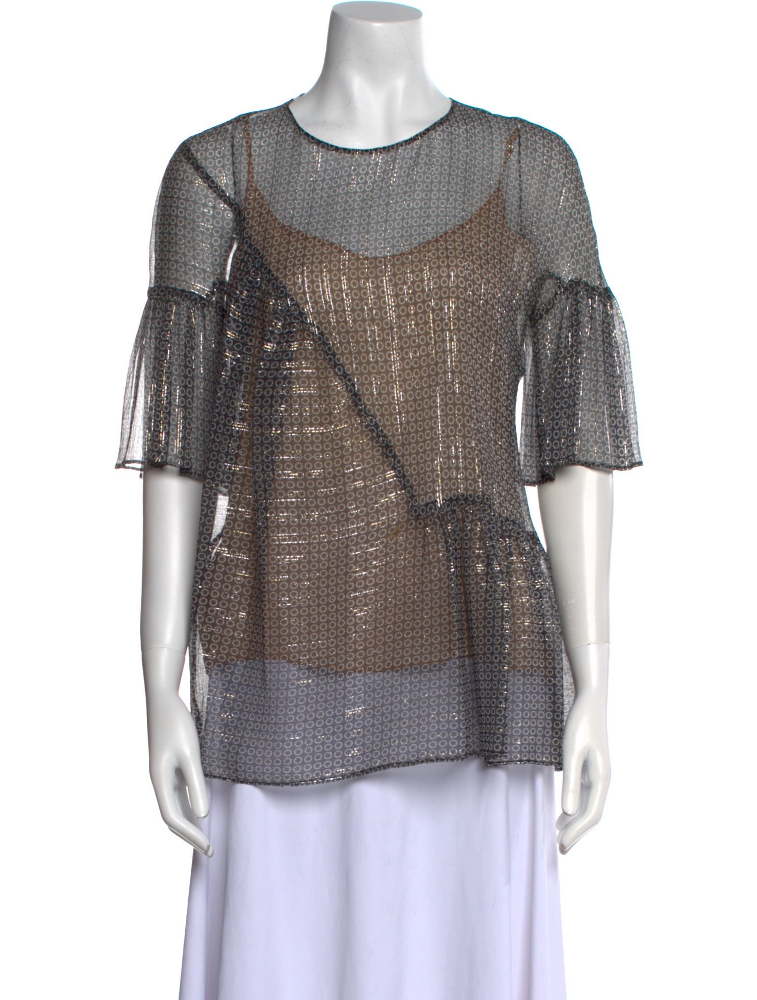 Stella McCartney Silk Polka Dot Print Top