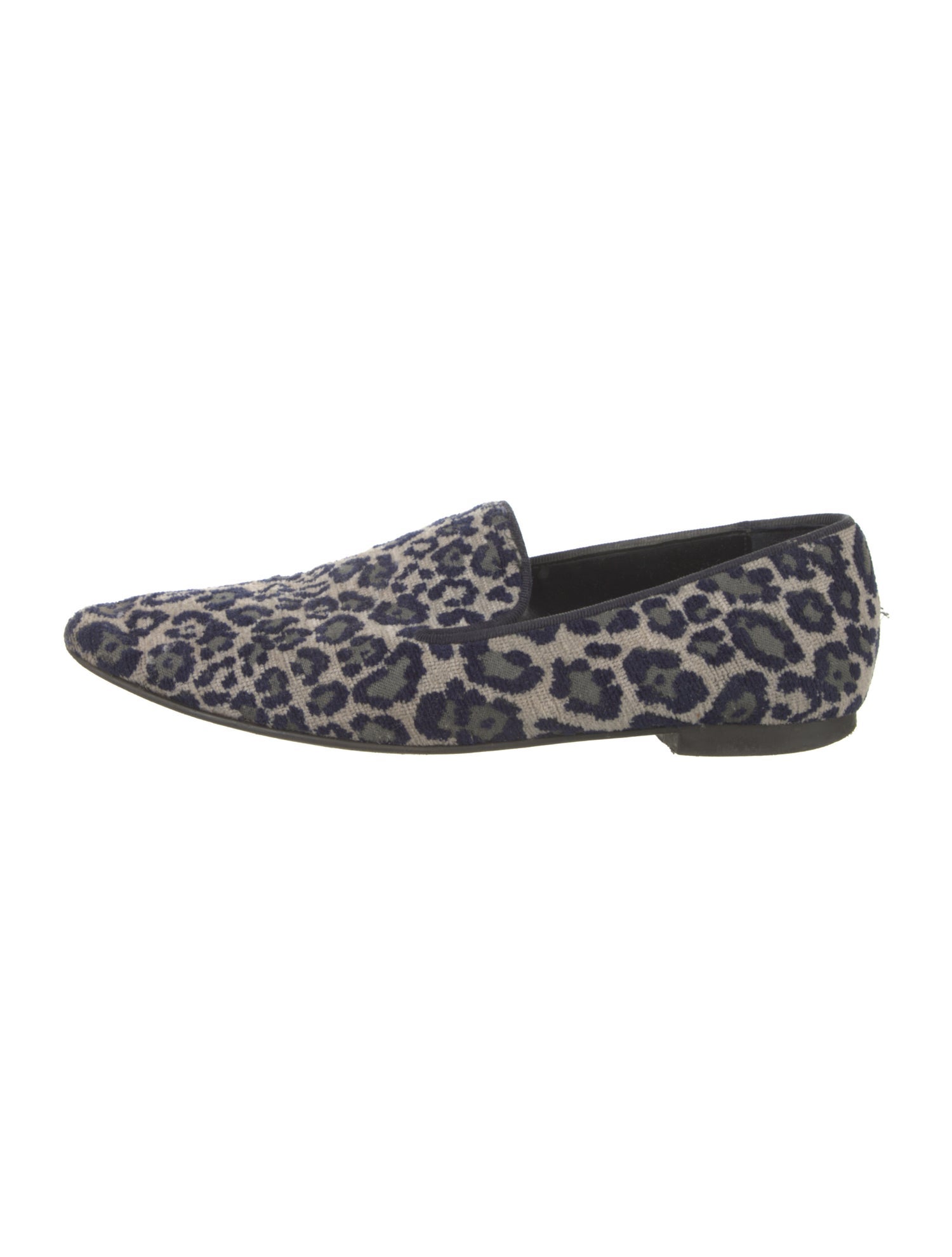 Stella McCartney Animal Print Grosgrain Trim Loafers