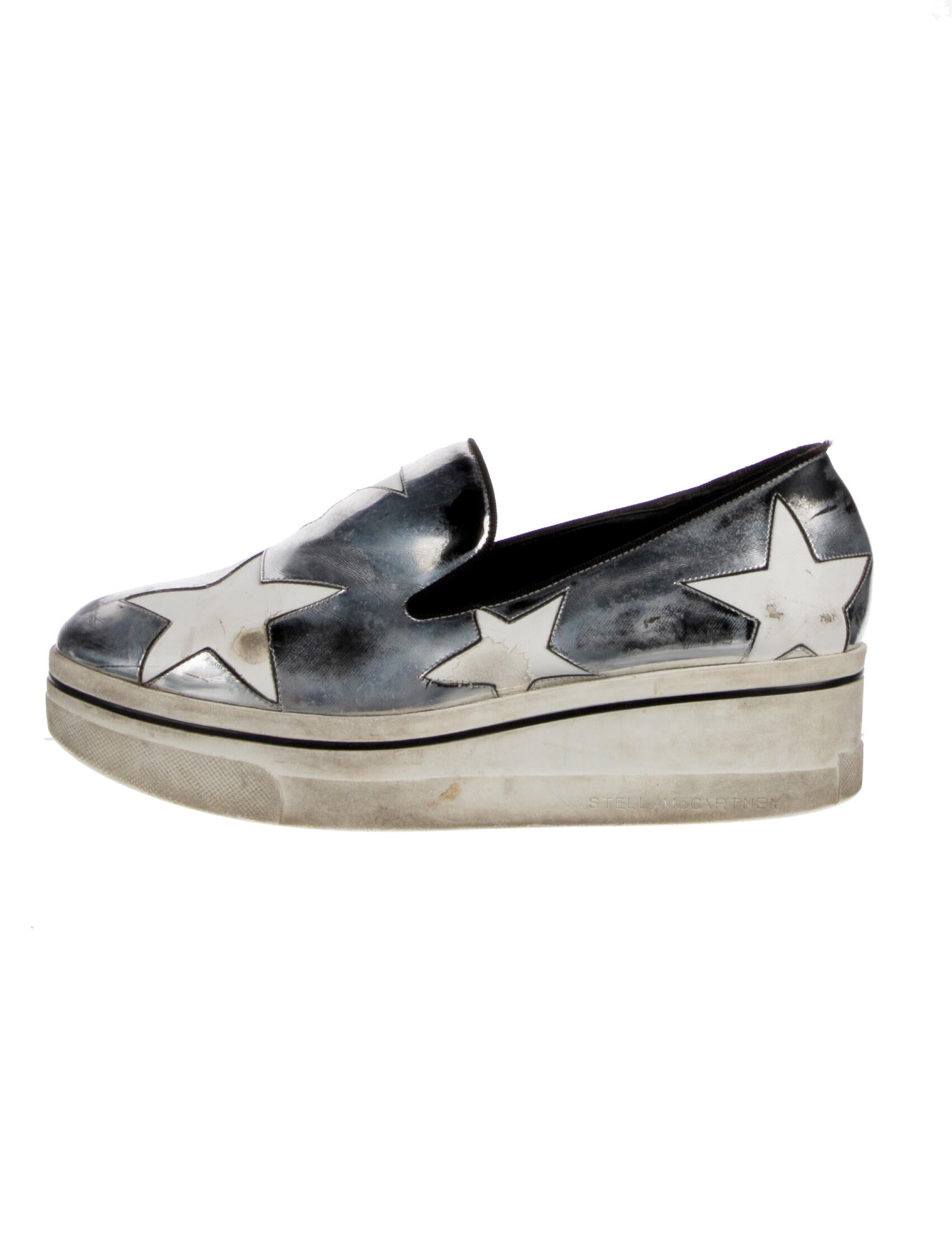 Stella McCartney Vegetarian Patent Leather Patterned Loafers