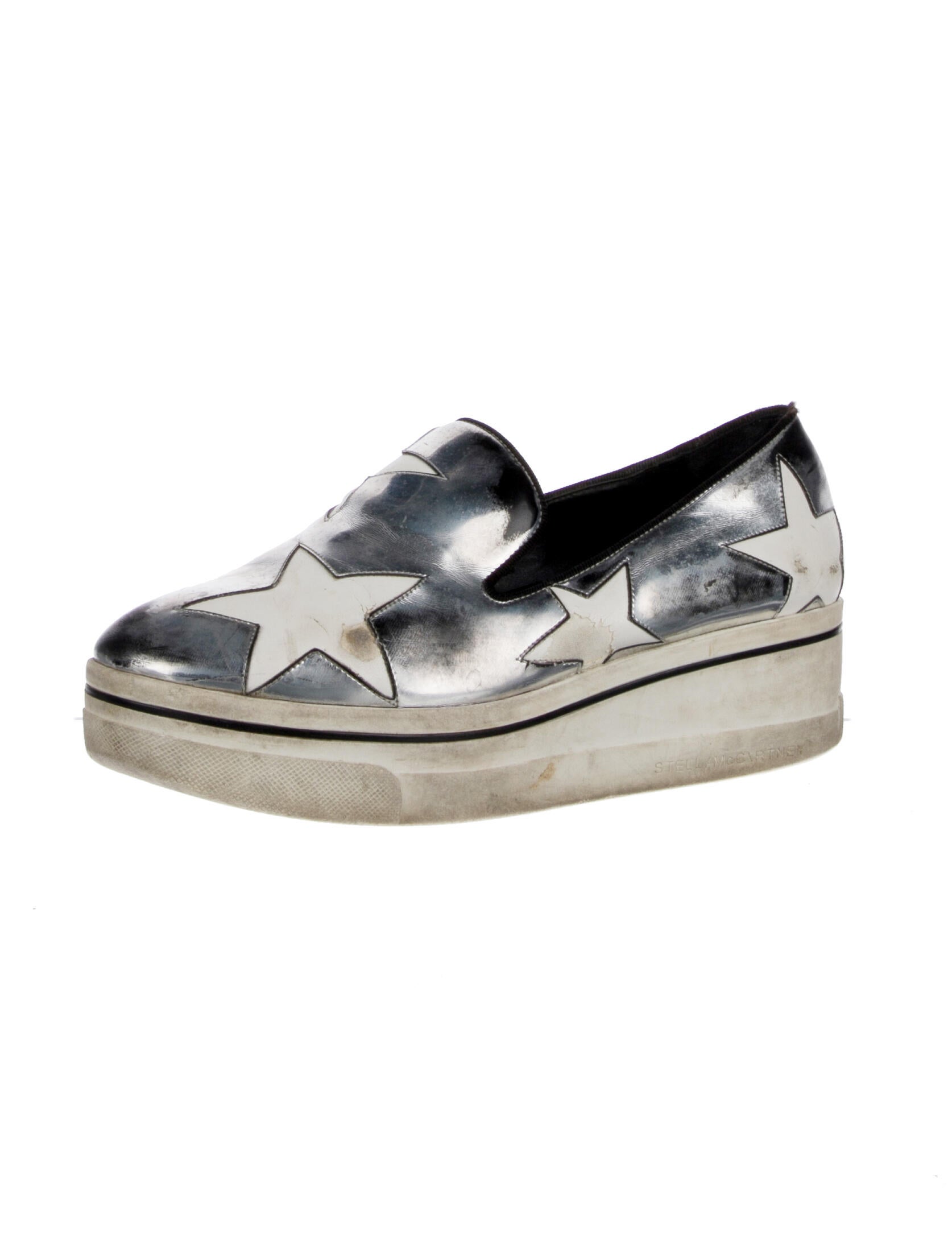 Stella McCartney Vegetarian Patent Leather Patterned Loafers