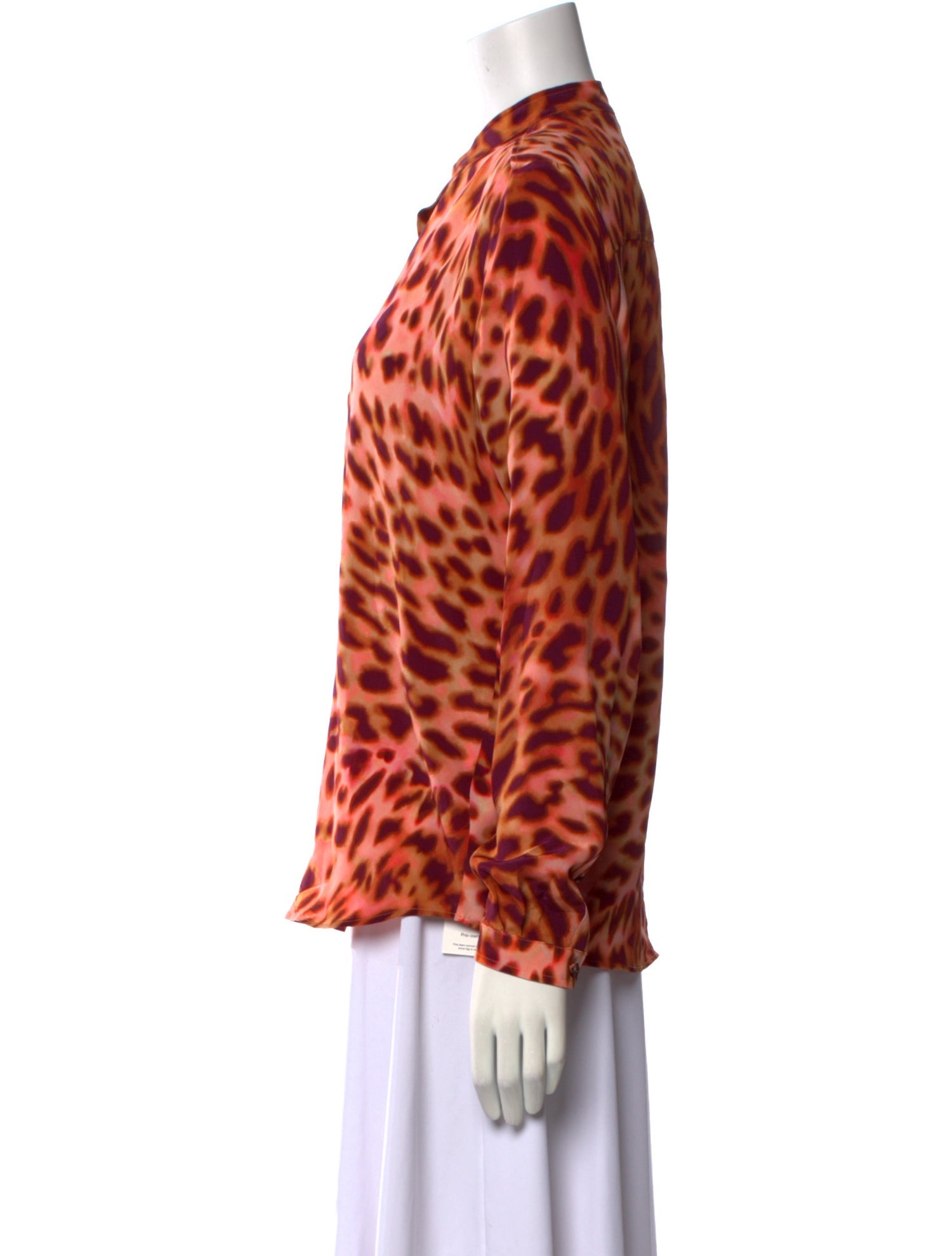 Stella McCartney Silk Animal Print Button-Up Top